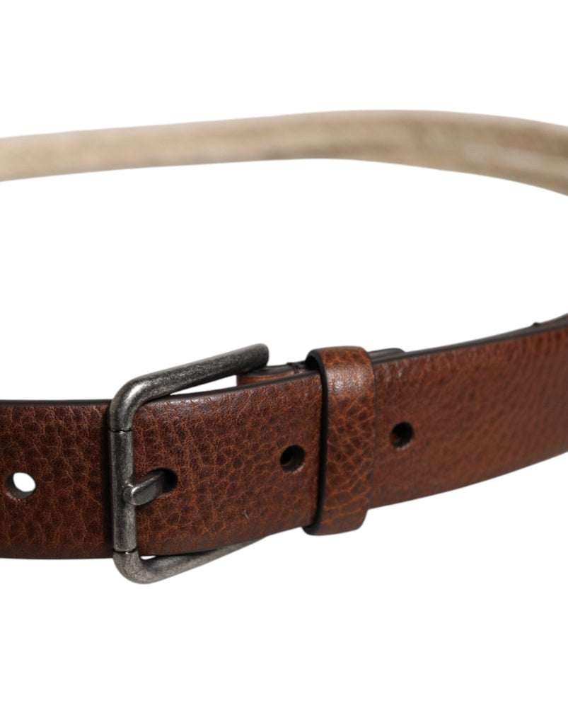 Dolce & Gabbana Brown Jute Leather Woven Metal Buckle Belt - Beyzy Store - Dolce & Gabbana