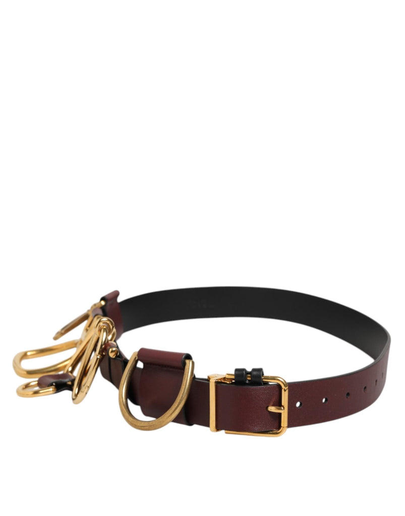 Dolce & Gabbana Brown Key Ring Clip Attachments Buckle Belt - Beyzy Store - Dolce & Gabbana