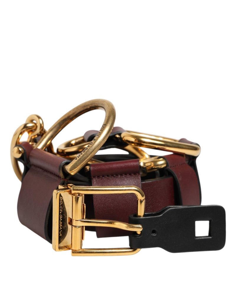Dolce & Gabbana Brown Key Ring Clip Attachments Buckle Belt - Beyzy Store - Dolce & Gabbana