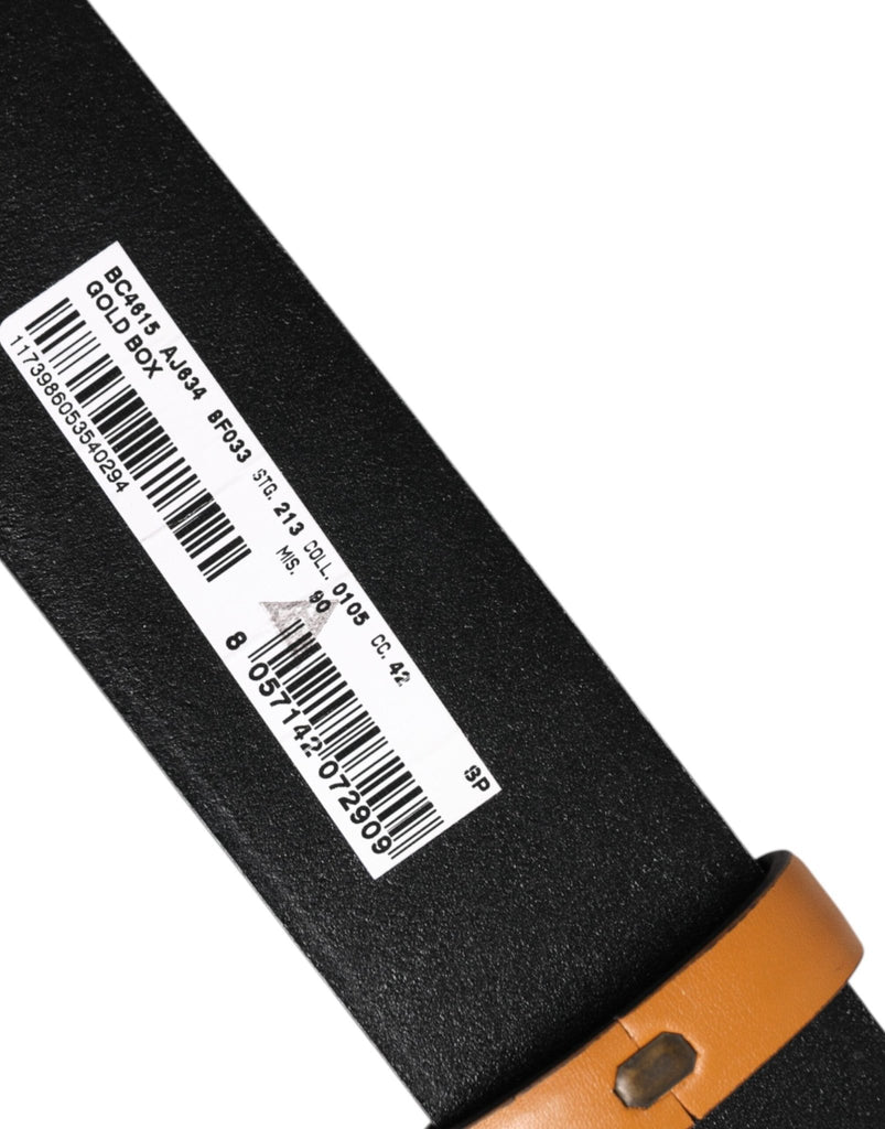 Dolce & Gabbana Brown Leather Buckle DG Logo Embossed Belt - Beyzy Store - Dolce & Gabbana