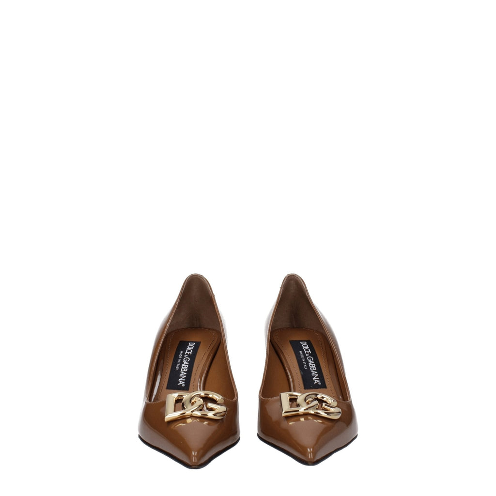 Dolce & Gabbana Brown Leather High Heel Pumps - Beyzy Store - Dolce & Gabbana