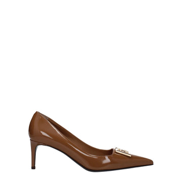 Dolce & Gabbana Brown Leather High Heel Pumps - Beyzy Store - Dolce & Gabbana