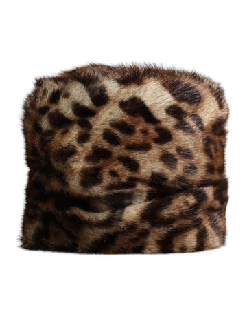 Dolce & Gabbana Brown Leopard Faux Fur Women Bucket Hat - Beyzy Store - Dolce & Gabbana