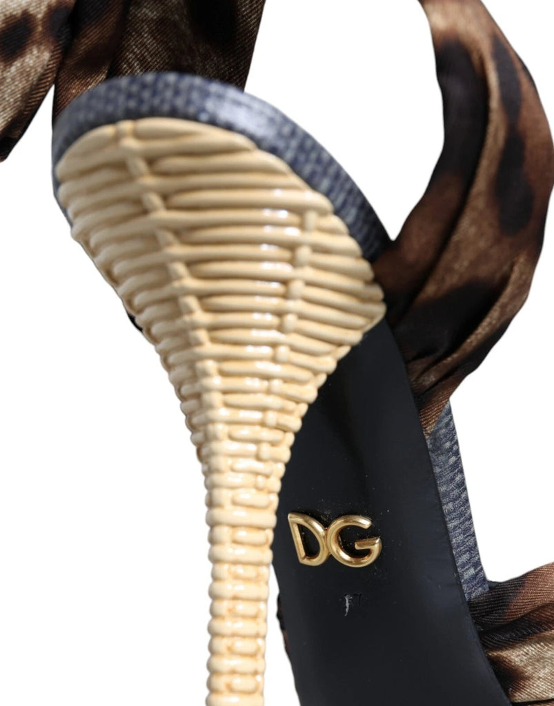 Dolce & Gabbana Brown Leopard Keira Heels Sandals Shoes - Beyzy Store - Dolce & Gabbana
