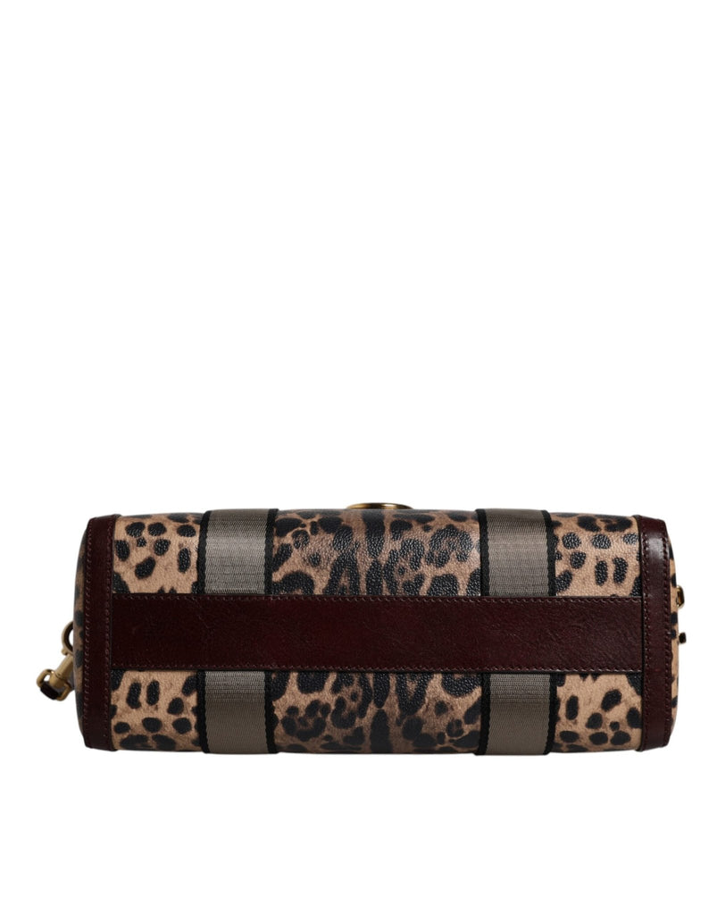Dolce & Gabbana Brown Leopard Leather Shoulder Strap Duffle Bag - Beyzy Store - Dolce & Gabbana