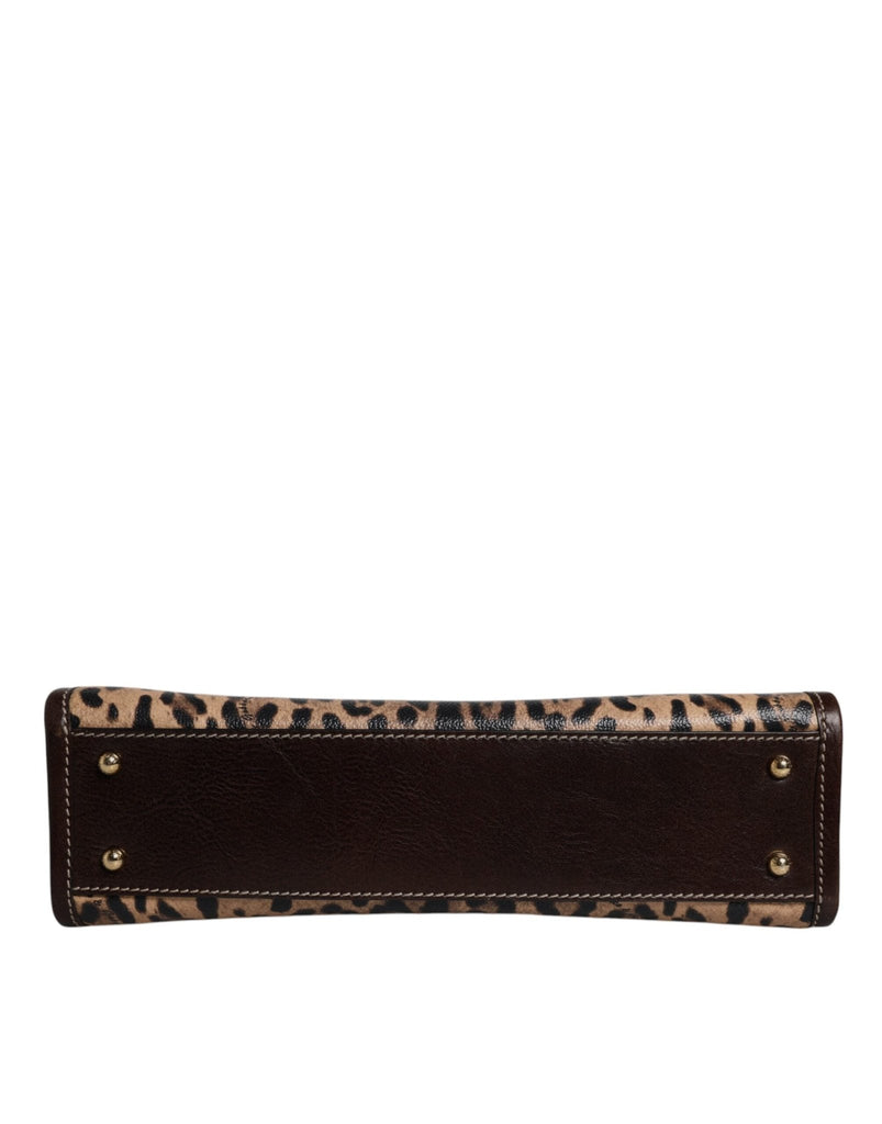 Dolce & Gabbana Brown Leopard Leather Shoulder Strap Tote Bag - Beyzy Store - Dolce & Gabbana