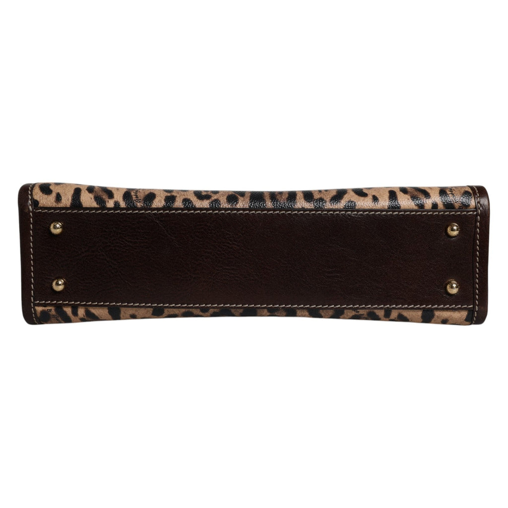 Dolce & Gabbana Brown Leopard Leather Shoulder Strap Tote Bag - Beyzy Store - Dolce & Gabbana