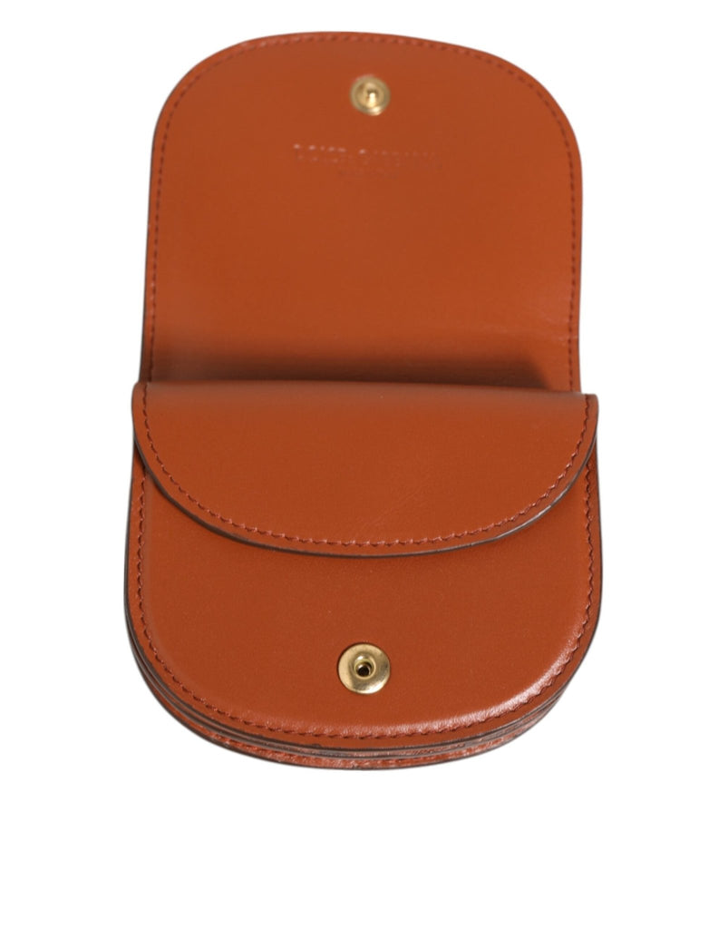 Dolce & Gabbana Brown Leopard Print Calf Leather Small Coin Purse Wallet - Beyzy Store - Dolce & Gabbana