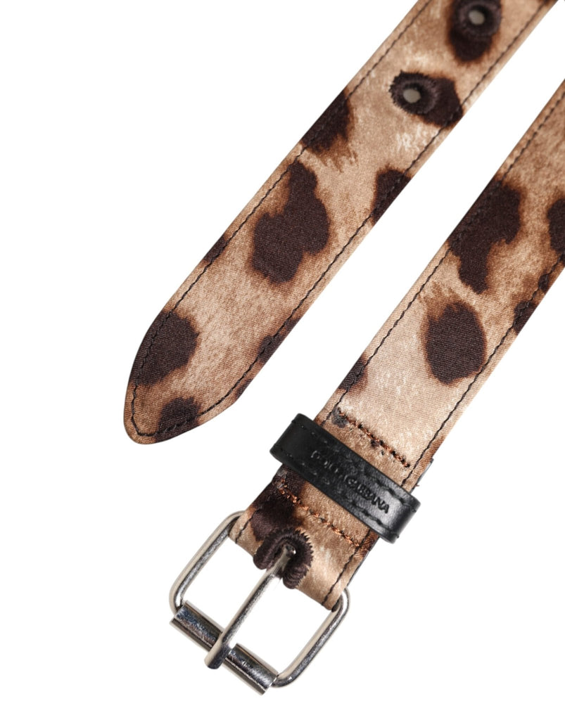 Dolce & Gabbana Brown Leopard Silver Metal Buckle Belt - Beyzy Store - Dolce & Gabbana