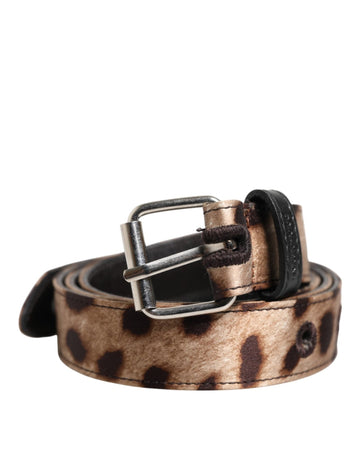 Dolce & Gabbana Brown Leopard Silver Metal Buckle Belt - Beyzy Store - Dolce & Gabbana
