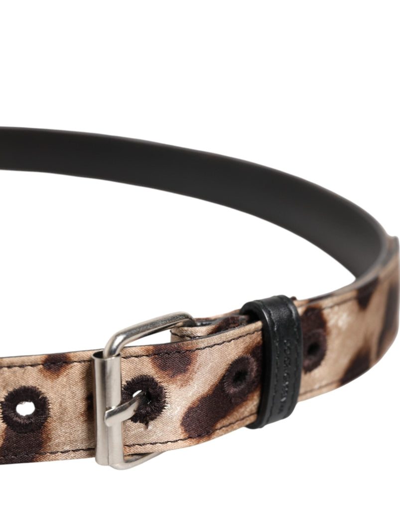 Dolce & Gabbana Brown Leopard Silver Metal Buckle Belt - Beyzy Store - Dolce & Gabbana
