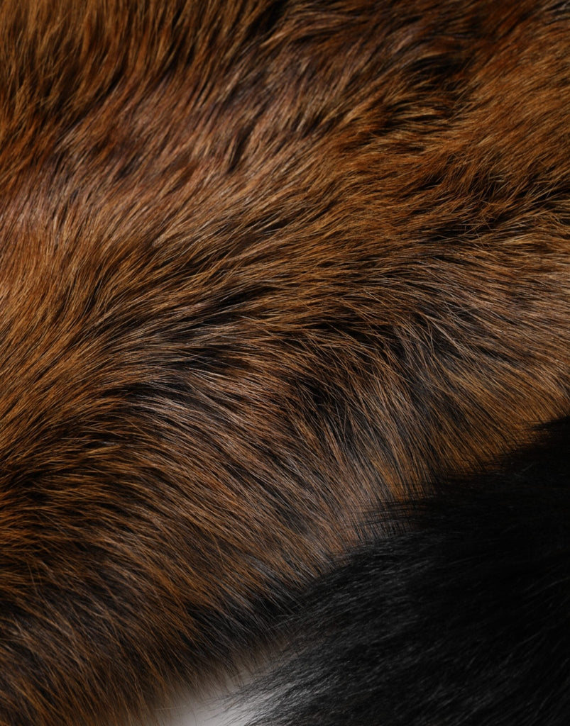 Dolce & Gabbana Brown Red Fox Fur Neck Cashmere Warmer Scarf - Beyzy Store - Dolce & Gabbana