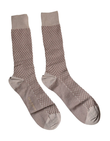 Dolce & Gabbana Brown Solid DG Logo Mid Calf Men Socks - Beyzy Store - Dolce & Gabbana