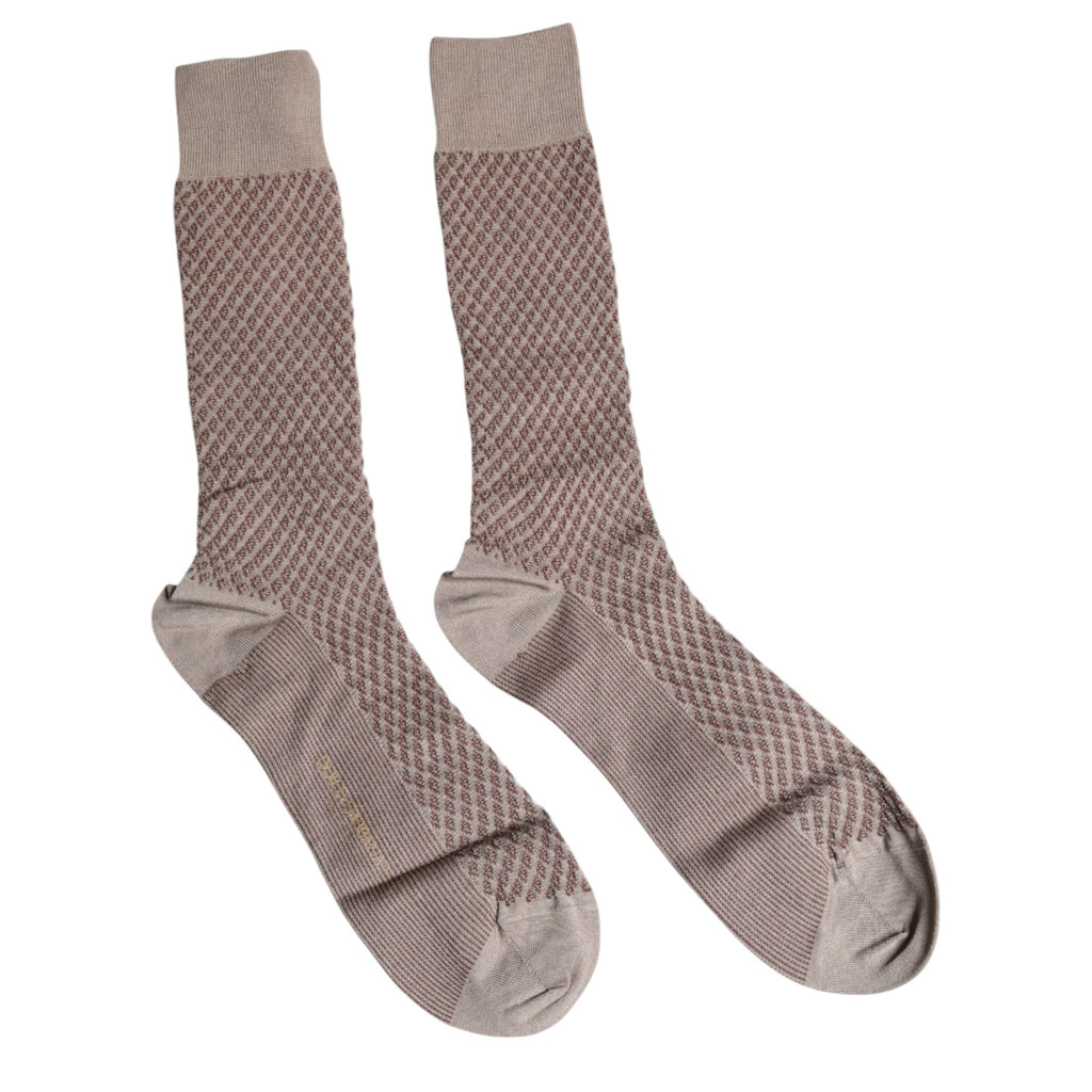 Dolce & Gabbana Brown Solid DG Logo Mid Calf Men Socks - Beyzy Store - Dolce & Gabbana