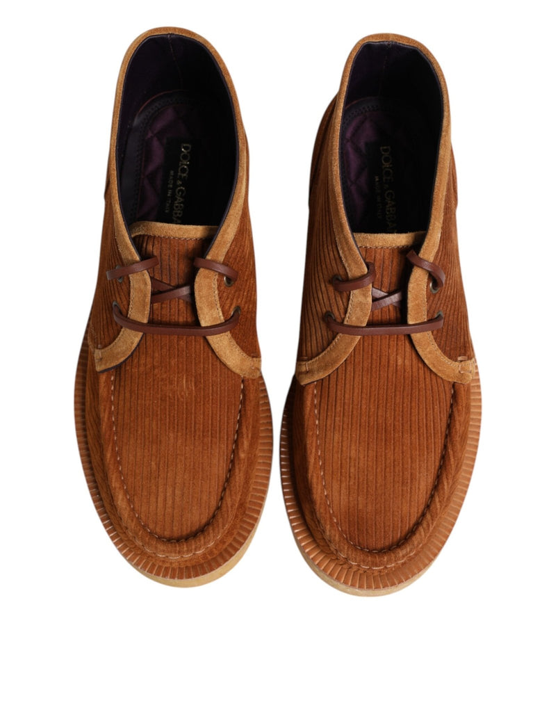 Dolce & Gabbana Brown Suede Nubuck Leather Desert Ankle Boots Shoes - Beyzy Store - Dolce & Gabbana