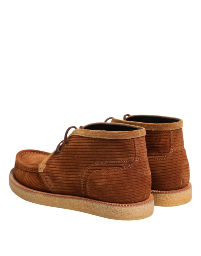 Dolce & Gabbana Brown Suede Nubuck Leather Desert Ankle Boots Shoes - Beyzy Store - Dolce & Gabbana