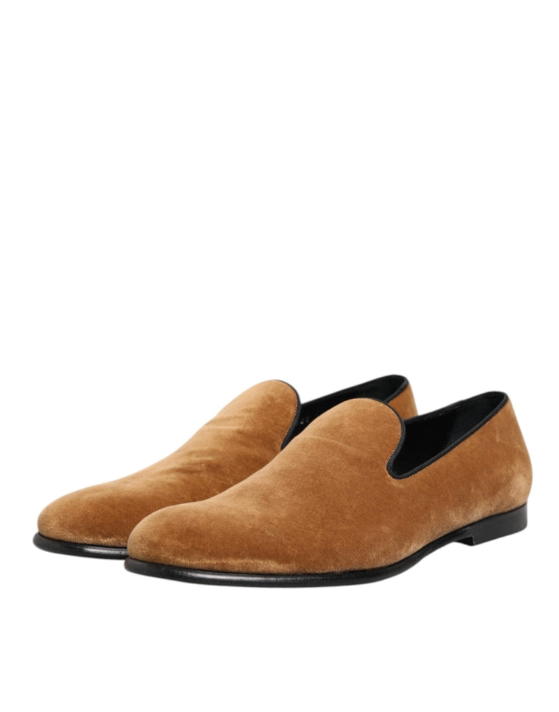 Dolce & Gabbana Brown Suede Slip On Men Loafers Formal Shoes - Beyzy Store - Dolce & Gabbana