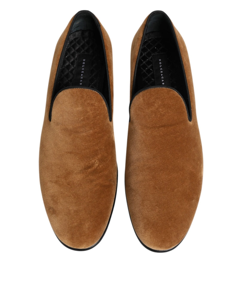 Dolce & Gabbana Brown Suede Slip On Men Loafers Formal Shoes - Beyzy Store - Dolce & Gabbana