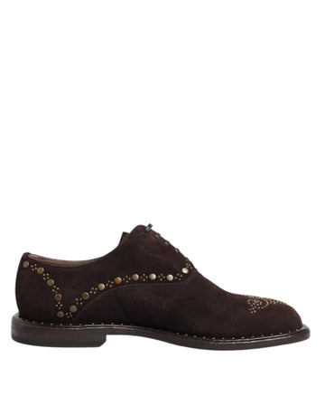 Dolce & Gabbana Brown Velvet Lace Up Oxford Dress Shoes - Beyzy Store - Dolce & Gabbana