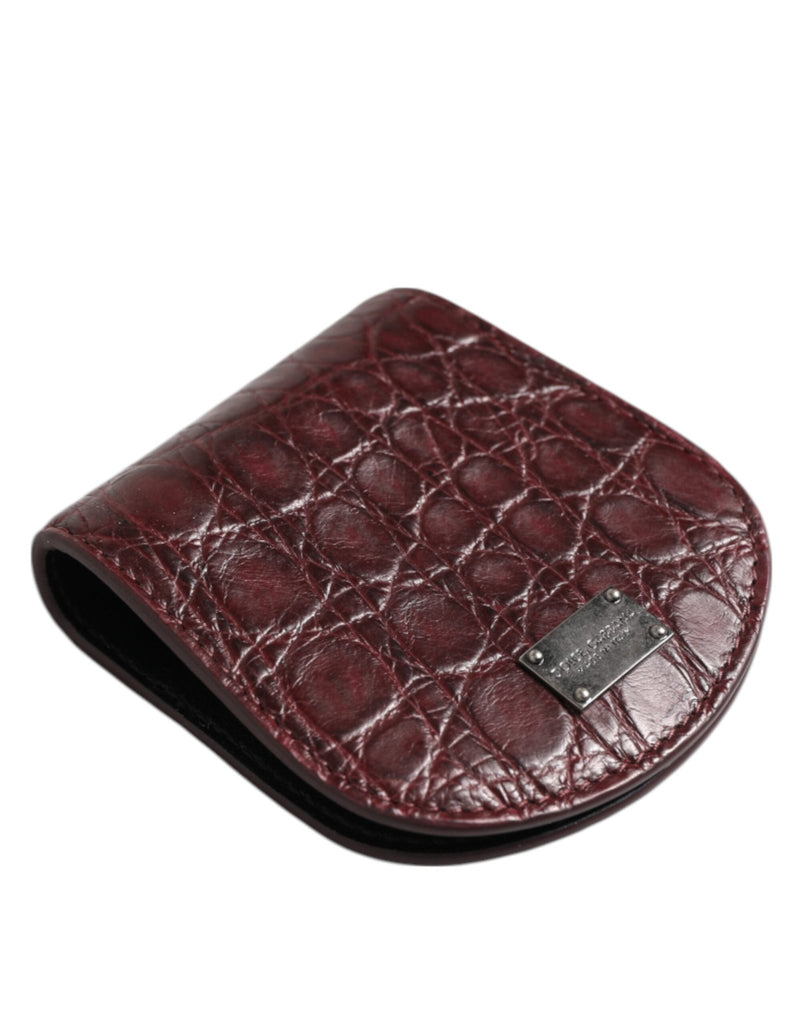 Dolce & Gabbana Burgundy Exotic Skin Coin Condom Case Holder Pocket Wallet - Beyzy Store - Dolce & Gabbana