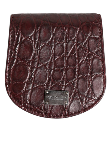 Dolce & Gabbana Burgundy Exotic Skin Coin Condom Case Holder Pocket Wallet - Beyzy Store - Dolce & Gabbana