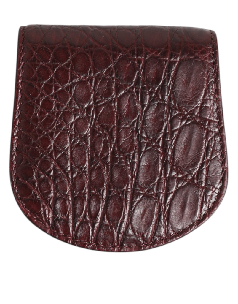Dolce & Gabbana Burgundy Exotic Skin Coin Condom Case Holder Pocket Wallet - Beyzy Store - Dolce & Gabbana