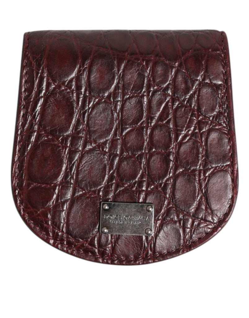 Dolce & Gabbana Burgundy Exotic Skin Coin Condom Case Holder Pocket Wallet - Beyzy Store - Dolce & Gabbana