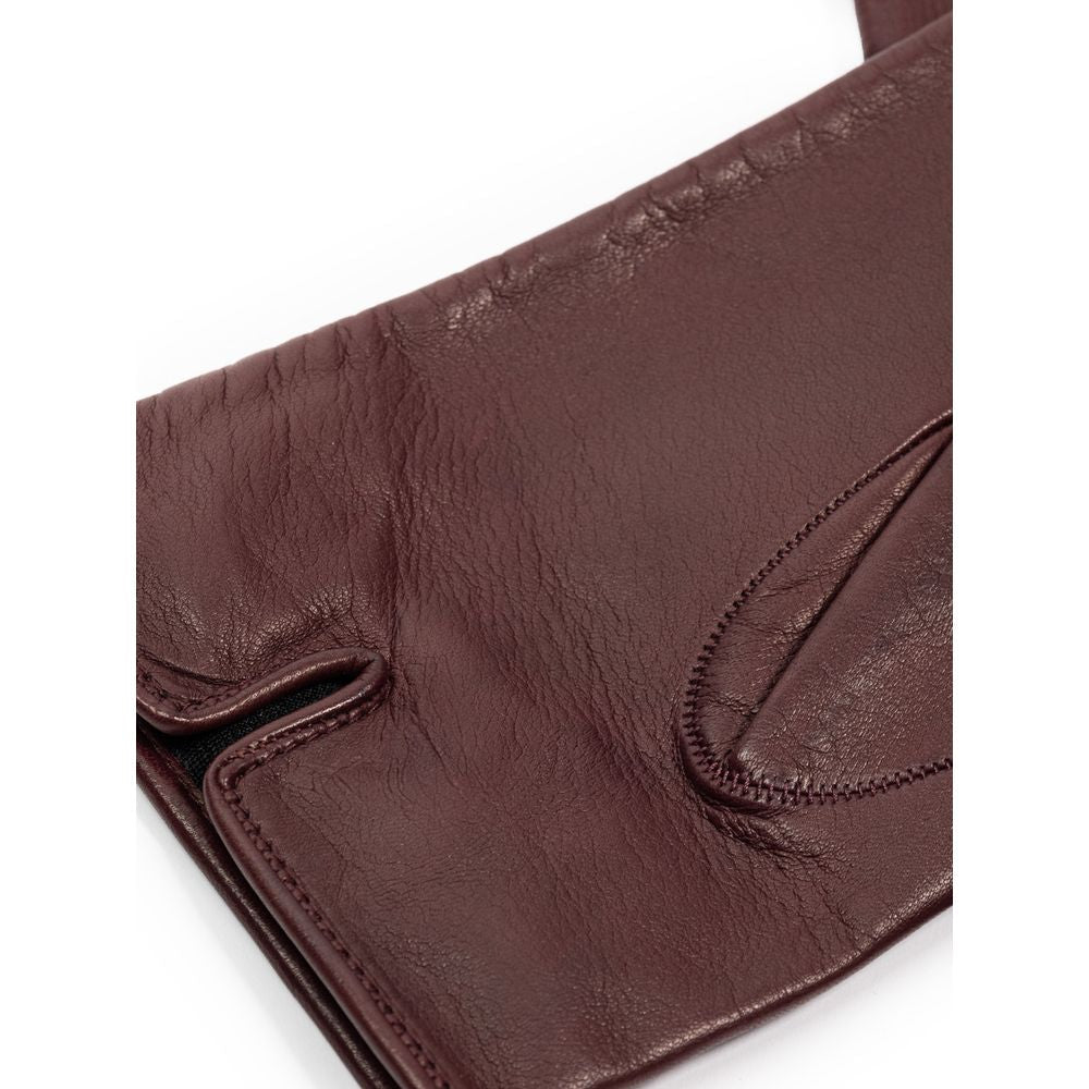 Dolce & Gabbana Burgundy Leather Glove - Beyzy Store - Dolce & Gabbana