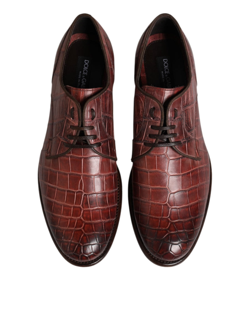 Dolce & Gabbana Burgundy Leather Lace Up Derby Dress Shoes - Beyzy Store - Dolce & Gabbana