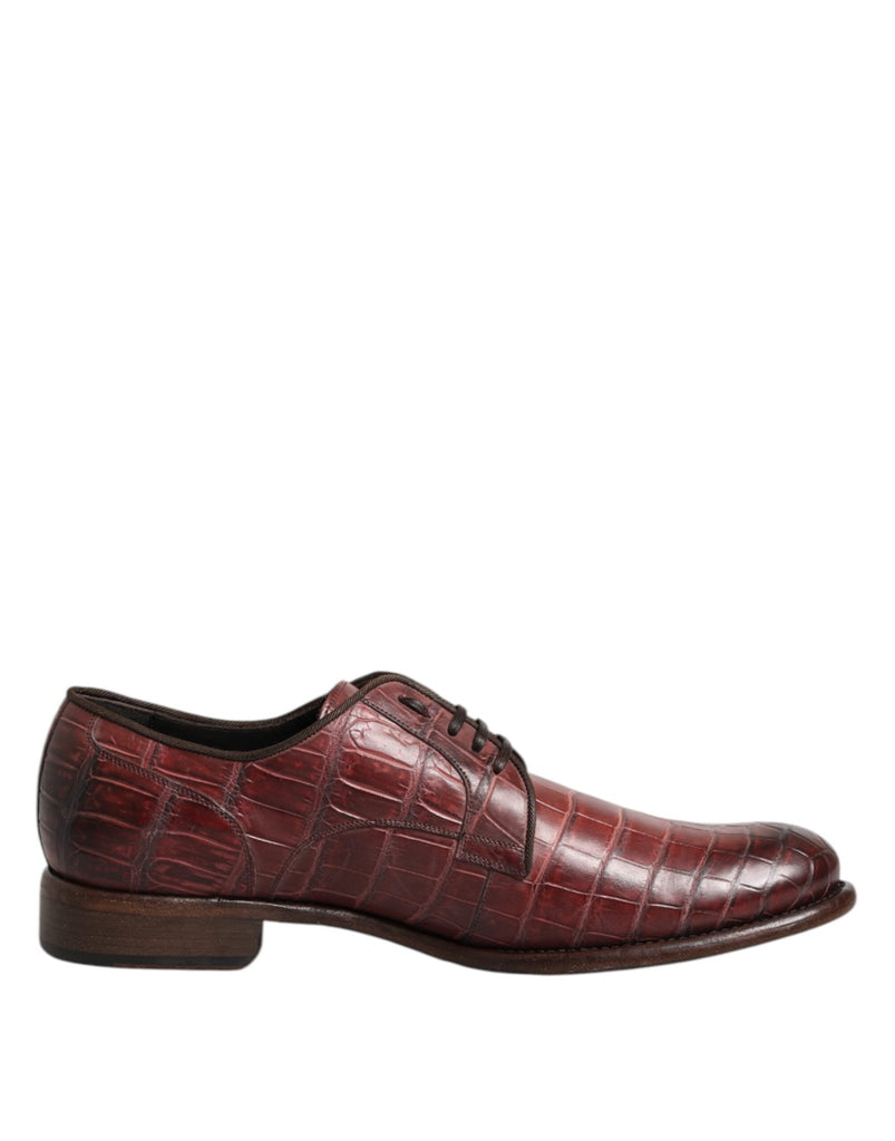 Dolce & Gabbana Burgundy Leather Lace Up Derby Dress Shoes - Beyzy Store - Dolce & Gabbana