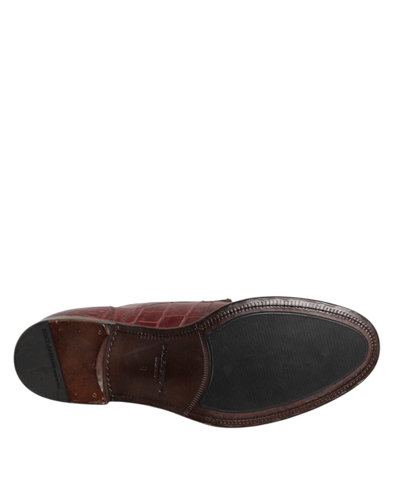Dolce & Gabbana Burgundy Leather Lace Up Derby Dress Shoes - Beyzy Store - Dolce & Gabbana