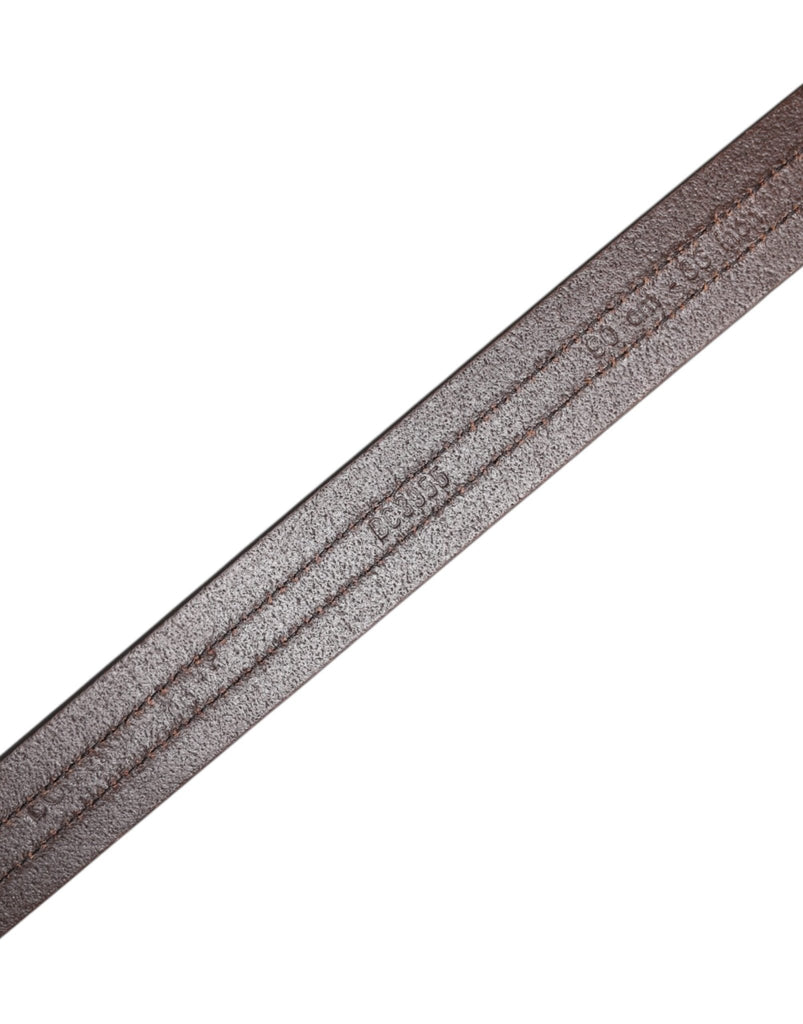 Dolce & Gabbana Burgundy Leather Metal Logo Buckle Belt - Beyzy Store - Dolce & Gabbana
