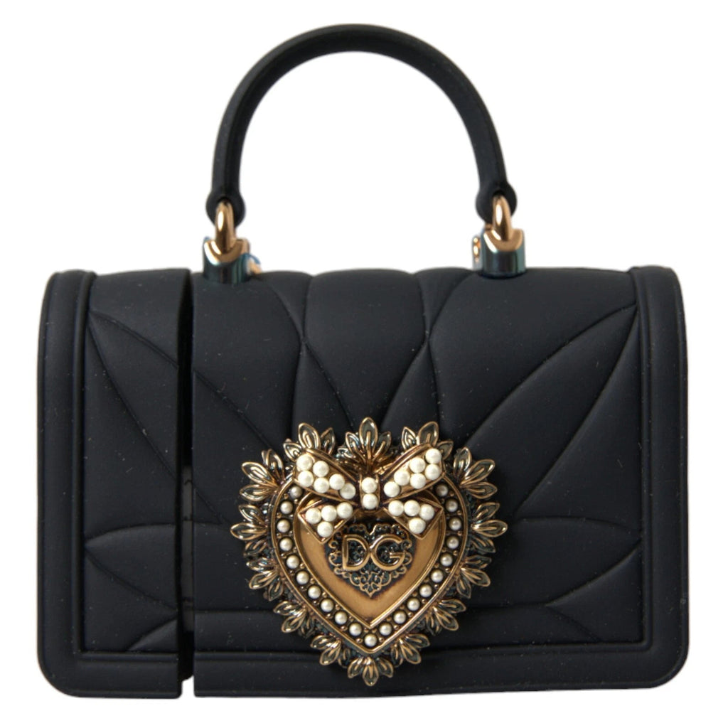 Dolce & Gabbana Case Black Silicone Devotion Heart Cover Hand Bag Airpod - Beyzy Store - Dolce & Gabbana