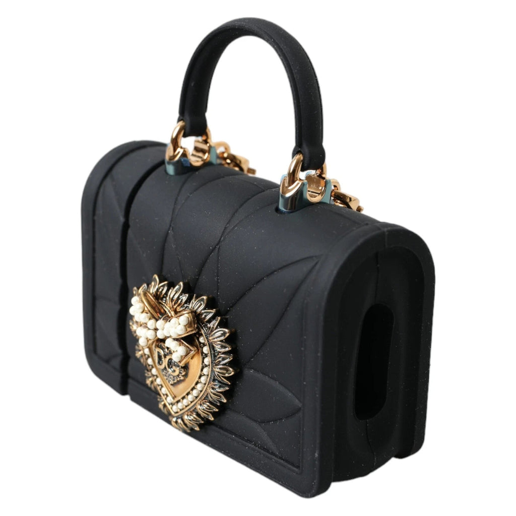 Dolce & Gabbana Case Black Silicone Devotion Heart Cover Hand Bag Airpod - Beyzy Store - Dolce & Gabbana