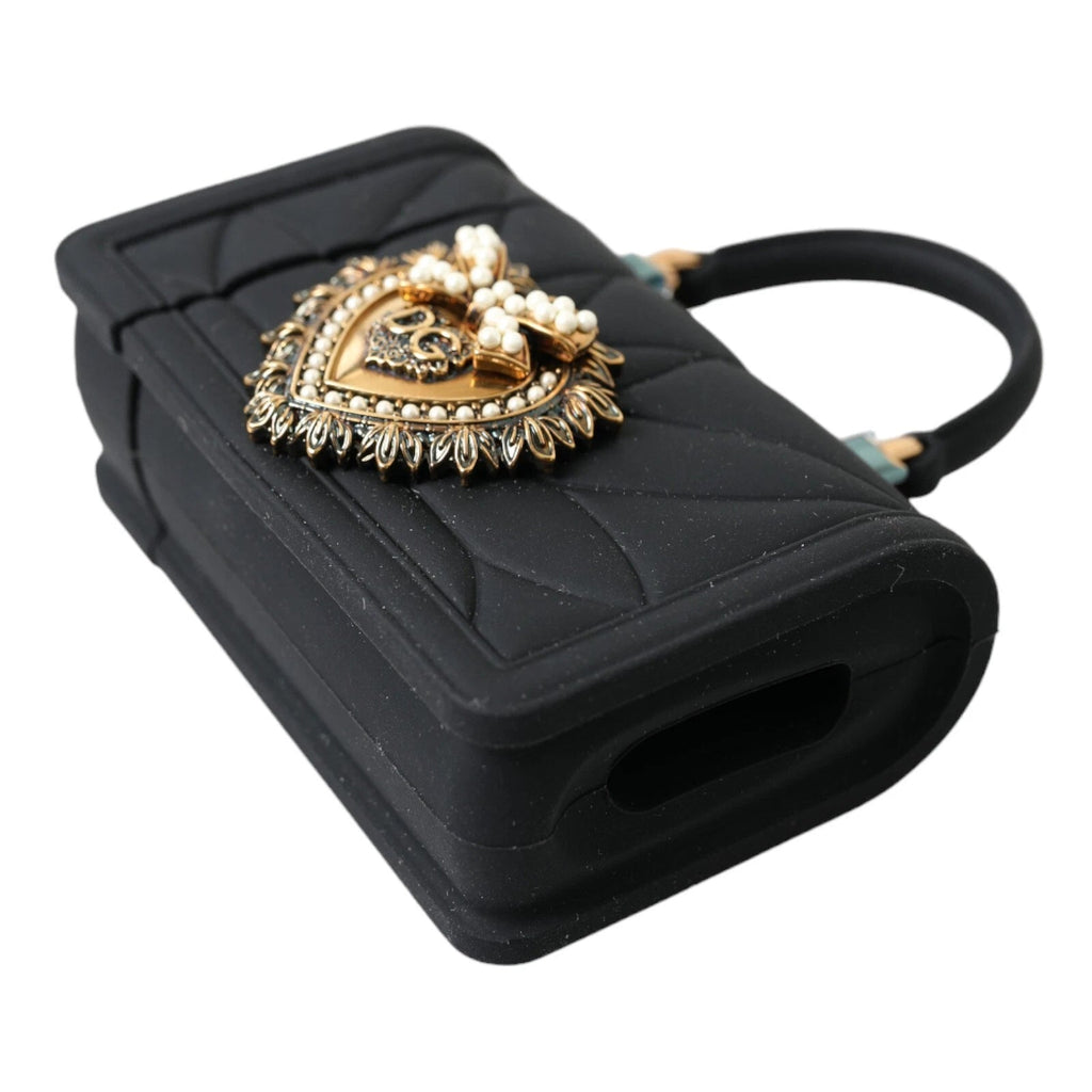 Dolce & Gabbana Case Black Silicone Devotion Heart Cover Hand Bag Airpod - Beyzy Store - Dolce & Gabbana