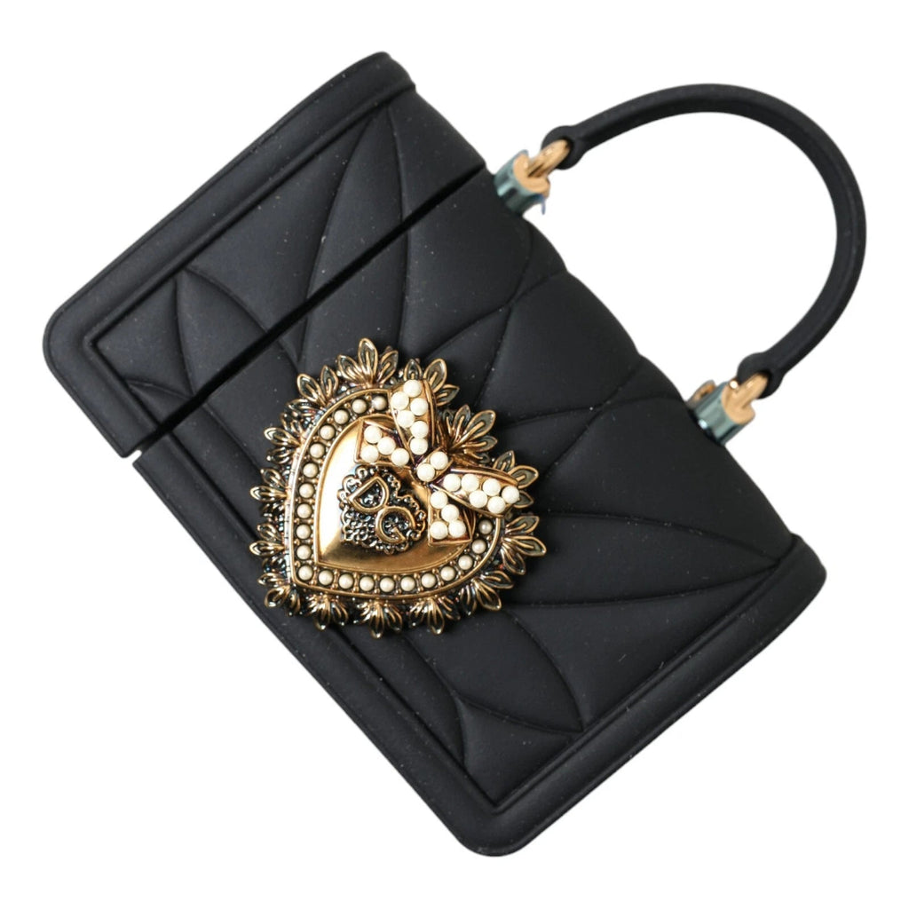 Dolce & Gabbana Case Black Silicone Devotion Heart Cover Hand Bag Airpod - Beyzy Store - Dolce & Gabbana