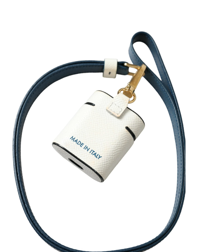 Dolce & Gabbana Chic Leather Airpods Case in Blue & White - Beyzy Store - Dolce & Gabbana