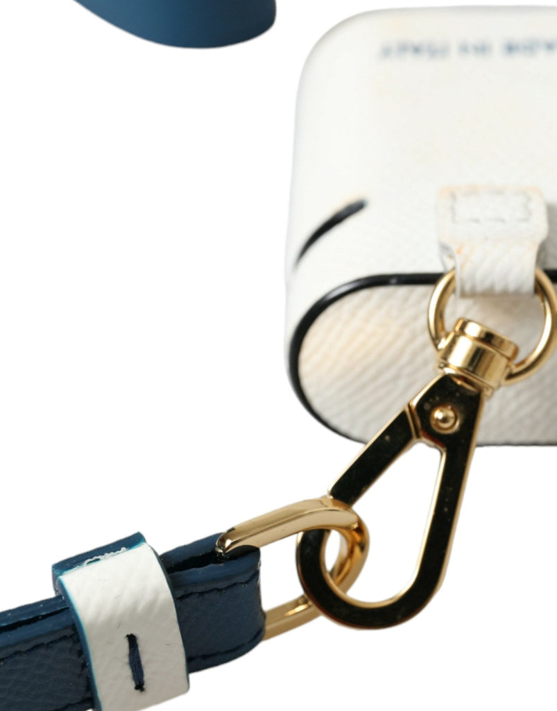 Dolce & Gabbana Chic Leather Airpods Case in Blue & White - Beyzy Store - Dolce & Gabbana