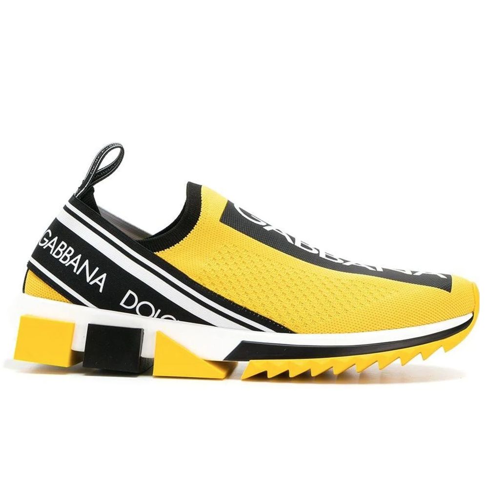 Dolce & Gabbana Chic Logo - Print Stretch Sneakers in Vibrant Yellow - Beyzy Store - Dolce & Gabbana
