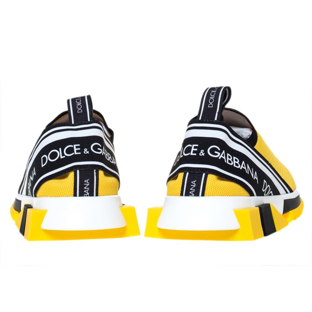 Dolce & Gabbana Chic Logo - Print Stretch Sneakers in Vibrant Yellow - Beyzy Store - Dolce & Gabbana