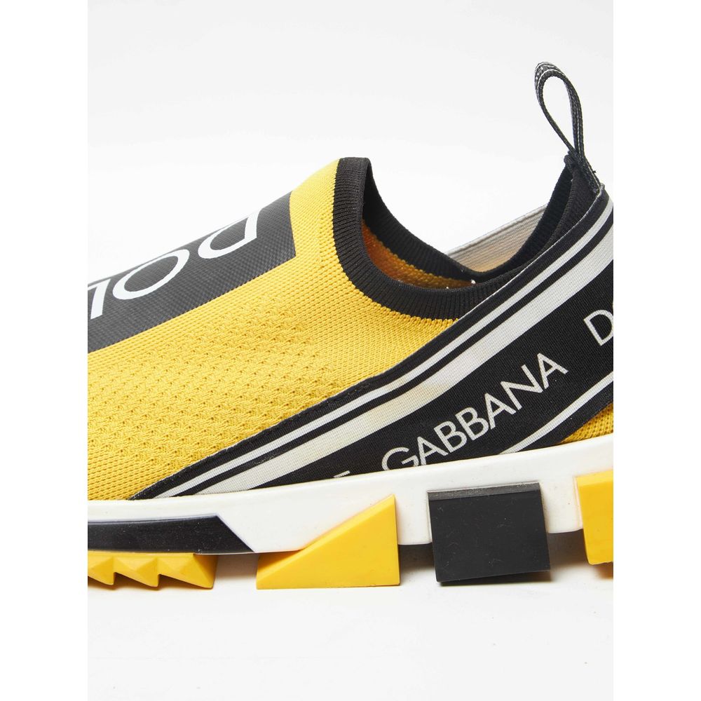 Dolce & Gabbana Chic Logo - Print Stretch Sneakers in Vibrant Yellow - Beyzy Store - Dolce & Gabbana