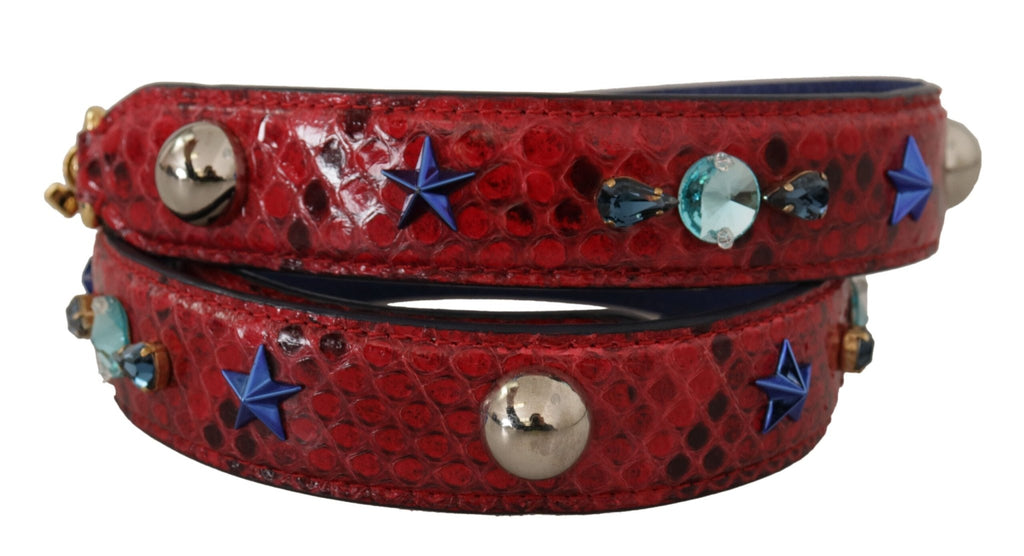 Dolce & Gabbana Chic Red Python Leather Shoulder Strap - Beyzy Store - Dolce & Gabbana