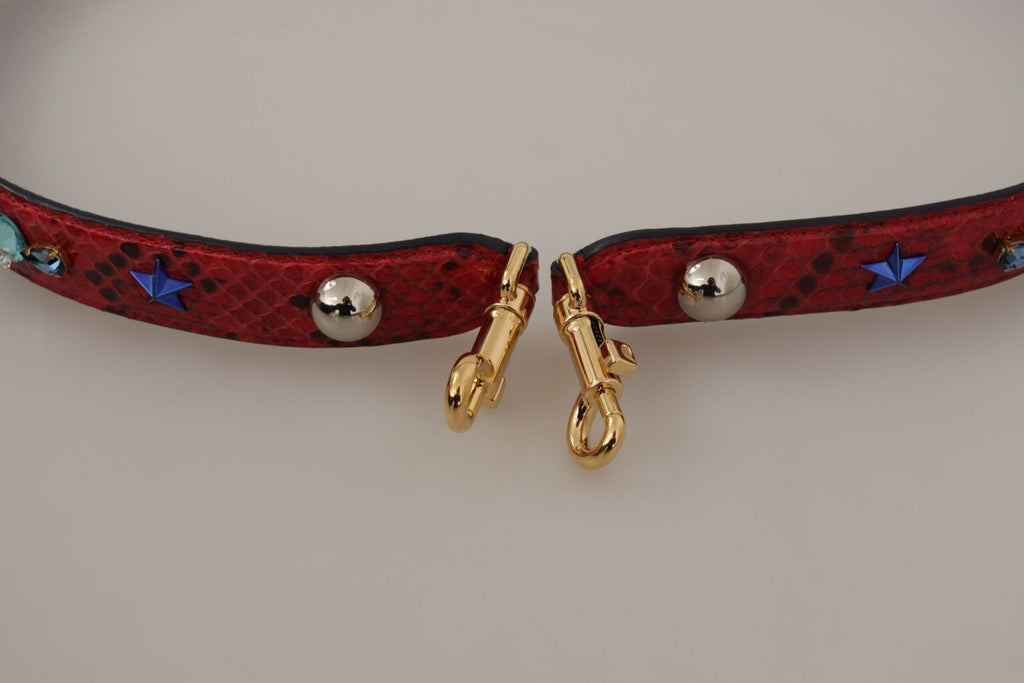Dolce & Gabbana Chic Red Python Leather Shoulder Strap - Beyzy Store - Dolce & Gabbana