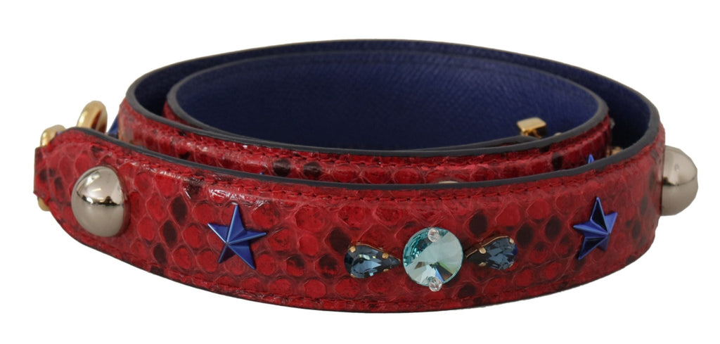 Dolce & Gabbana Chic Red Python Leather Shoulder Strap - Beyzy Store - Dolce & Gabbana
