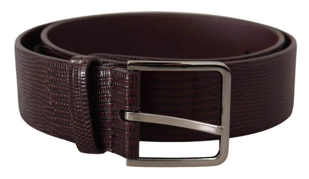Dolce & Gabbana Dark Brown Calf Leather Silver Logo Metal Buckle Belt - Beyzy Store - Dolce & Gabbana