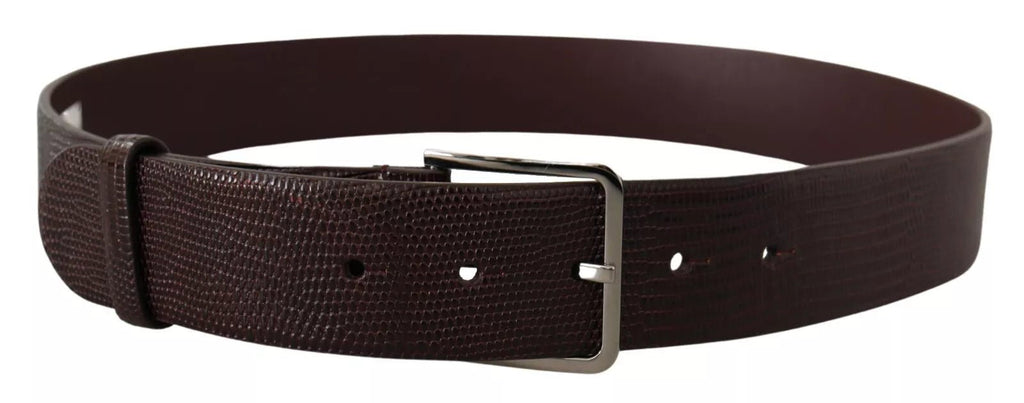 Dolce & Gabbana Dark Brown Calf Leather Silver Logo Metal Buckle Belt - Beyzy Store - Dolce & Gabbana