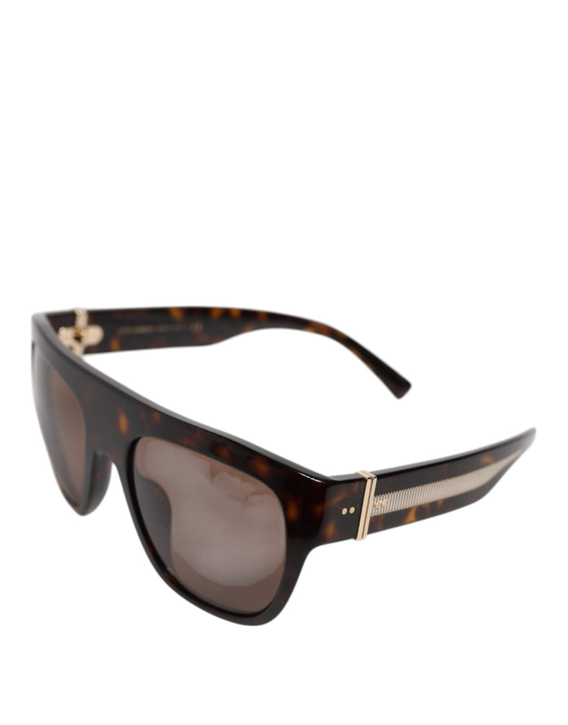 Dolce & Gabbana Dark Brown Havana DG4398F Square Frame Eyewear Sunglasses - Beyzy Store - Dolce & Gabbana