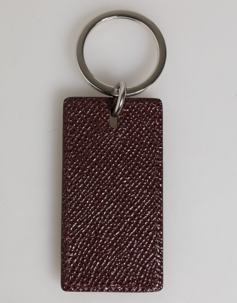 Dolce & Gabbana Dark Brown Leather Logo Metal Ring Men Keychain Keyring - Beyzy Store - Dolce & Gabbana