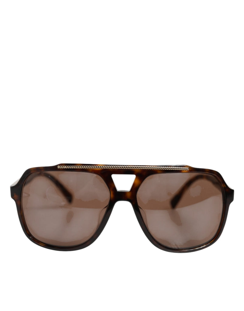Dolce & Gabbana Dark Brown Tortoise Shell Pilot Frame Sunglasses - Beyzy Store - Dolce & Gabbana