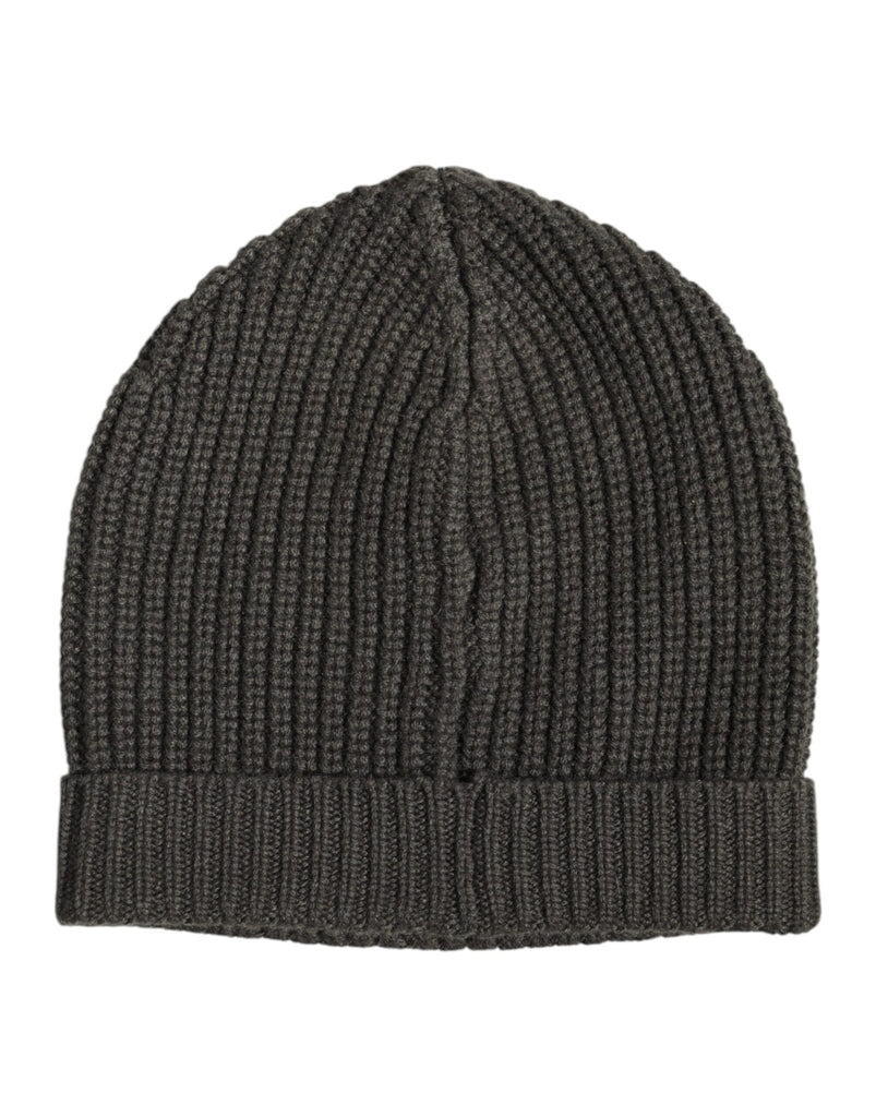Dolce & Gabbana Dark Gray Cashmere Knit Winter Beanie Hat - Beyzy Store - Dolce & Gabbana